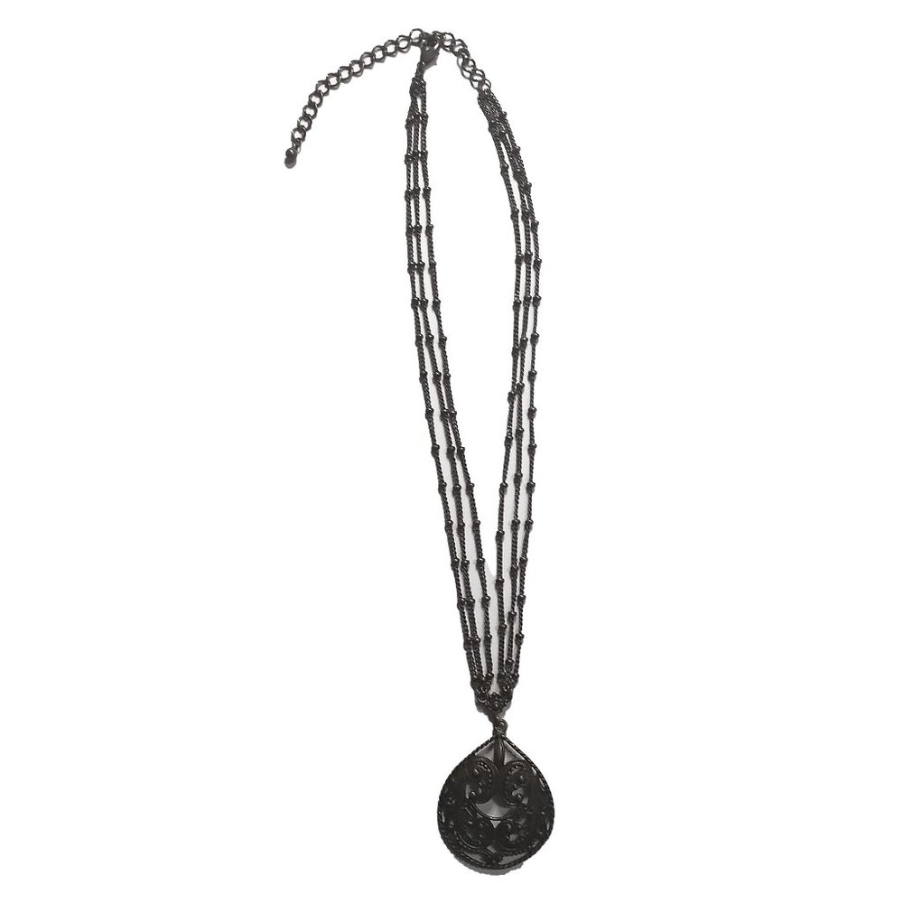 Multi Strand Vintage Victorian Looking Pendant Necklace